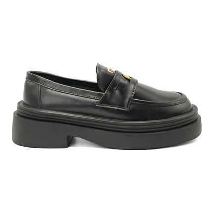 کفش ونس زنانه ورنی مدل Loafer - 0220 _ Black