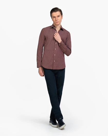 پیراهن مردانه طرح دار چاپی کد 5-1818