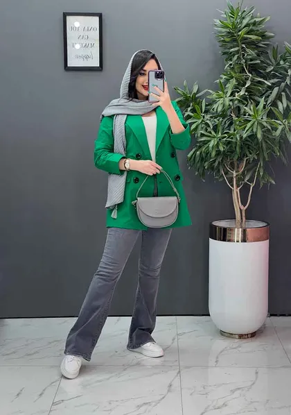 مانتو کتی آستین پاکتی چهار دکمه