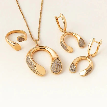 ست کامل ژوپینگ طرح U شکل نگین‌دار