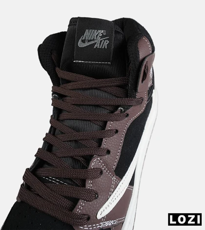 کفش کتانی ساق‌دار مردانه و زنانه قهوه ای سفید مشکی NIKE travis scott مدل 8796
