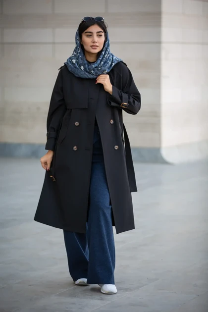 بارانی سانتانا بلند 6 دکمه