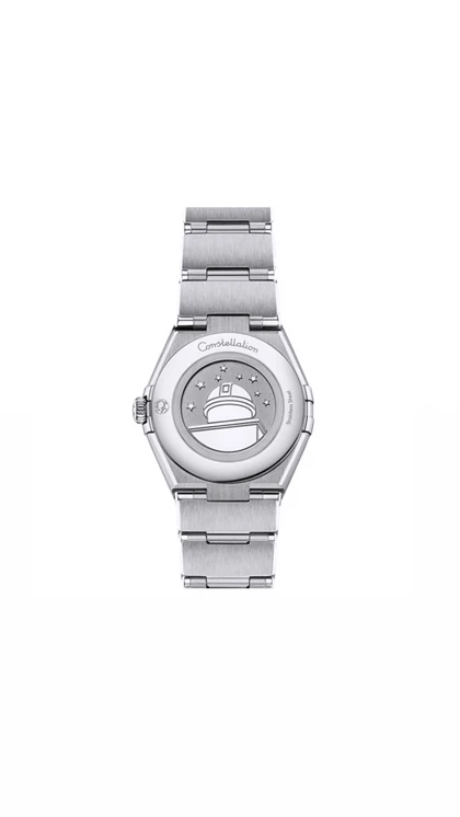 ساعت امگا کانسلیشن زنانه نقره ای صفحه صورتی ایندکس خط Omega Constellation Silver