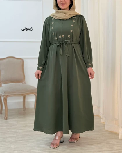 پیراهن مانتویی زنانه برگ ( بالا زیپ‌دار ) کد محصول - (پیراهن زنانه پیراهن ساحلی )