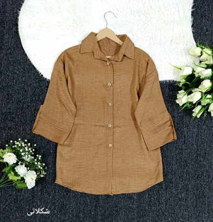 شومیز السا دکمه چوبی