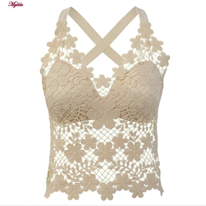 تاپ زنانه ماییلدا مدل گل‌گلی گیپوری کد 5474-1837