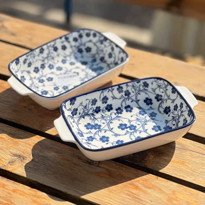 مرغ خوری دسته دار کوچک دنی هوم طرح گل سرمه ای / BA25