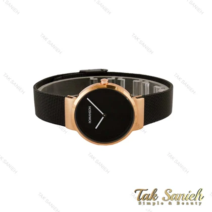 ساعت رومانسون زنانه حصیری مشکی رزگلد Romanson-5331-L
