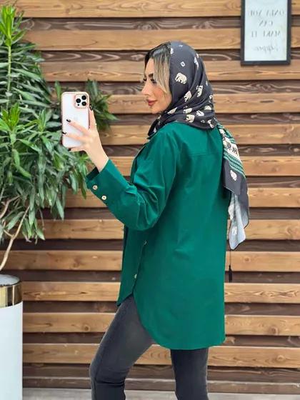 مانتو لینن جلو بسته