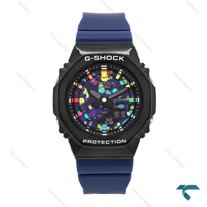 ساعت جیشاک GM-S2100 زنانه سرمه ای مشکی صفحه آبرنگ G-shock-6389-L