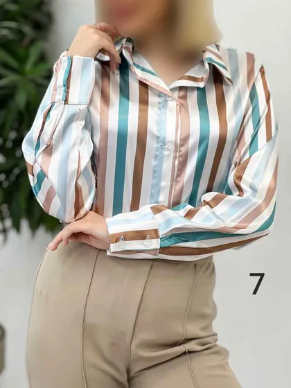 شومیز ساتن طرح دار
