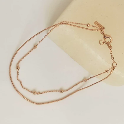 پابند طلایی دو لاین توپی برند TOSH