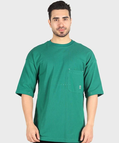 تیشرت باکسی مردانه ساده و تک جیب 1721