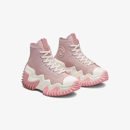 کفش آل استار اصل ساق بلند لژ دار صورتی all star run star motion pink