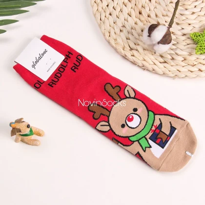 جوراب ساق‌دار طرح پنگوئن و آدم برفی