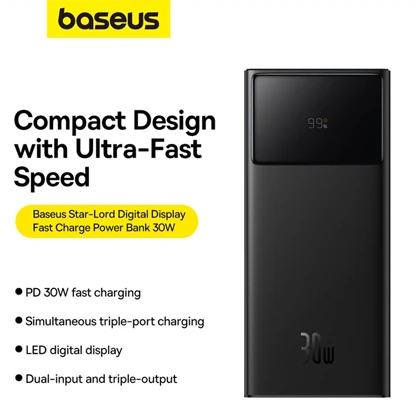 پاور بانک 30000 بیسوس P10022905113 توان 30 وات