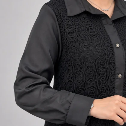 شومیز گیپور تارا مشکی