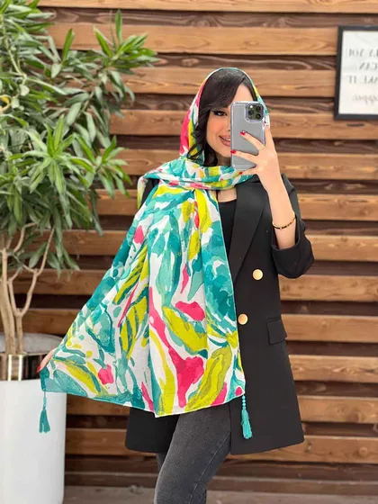 شال حریر آبرنگی
