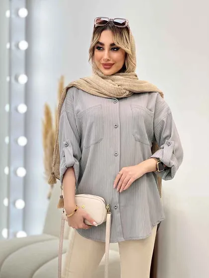 شومیز کراش آستین بند دار
