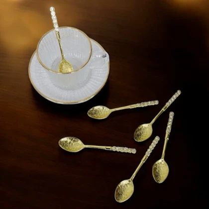 قاشق چای خوری نگین‌دار در دو رنگ