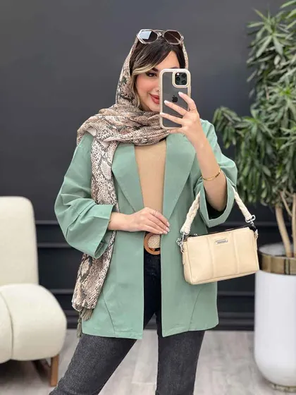 مانتو برش هلالی دو جیب