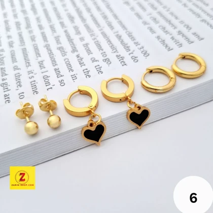 پک گوشواره 3 تایی استیل
