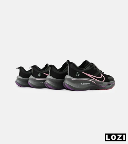 کفش کتانی زنانه مشکی صورتی NIKE zoom x smiley