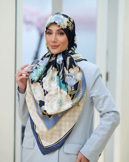روسری ابریشم ژاکارد قواره 140 30209