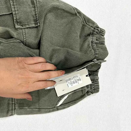 شلوار کارگو جین بچه گانه سنگشورشده 6 جیب اورجینال