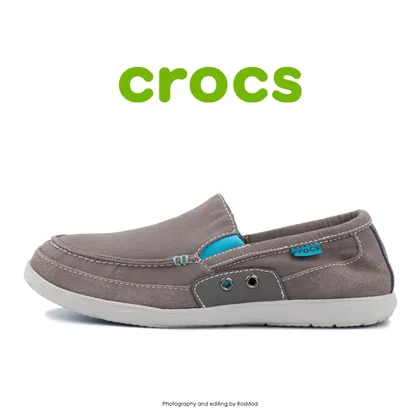 لوفر مردانه کراکس - Crocs Walu Accent Men Charcoal/Electric Blue