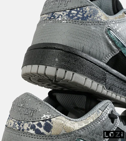 کفش کتانی مردانه و زنانه مشکی آبی نایک NIKE dunk low steam puppet