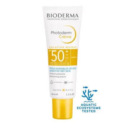 کرم ضد آفتاب بایودرما Bioderma مدل Photoderm SPF 50 حجم 40 میلی‌لیتر مناسب پوست حساس و خشک