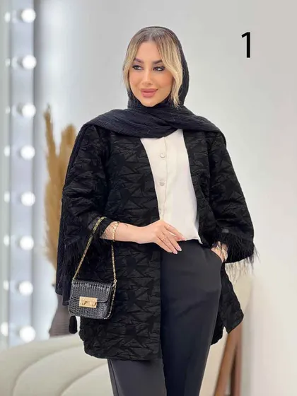 مانتو فکورا آستین پر