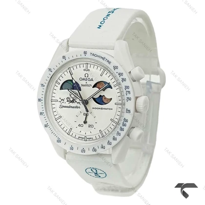 ساعت امگا سواچ مون واچ من همه رو شکست میدم... سفید Swatch-10201-U