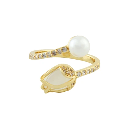 انگشتر دخترانه مدل لاله سفید