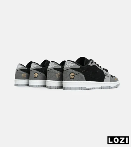کفش کتانی مردانه و زنانه مشکی طوسی نایک NIKE jordan Vodoo