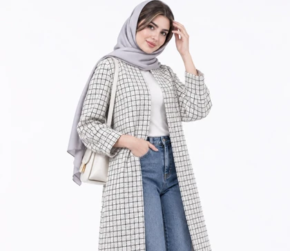 مانتو چهارخونه زنانه شانل ترک پاییزی