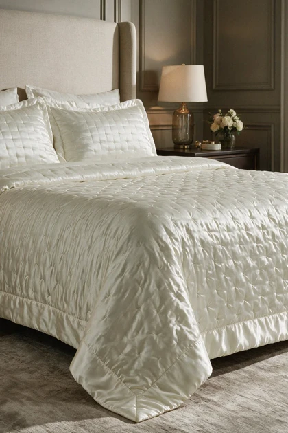 روتختی دو نفره Karaca Home مدل Glamour پلی‌استر - سفید
