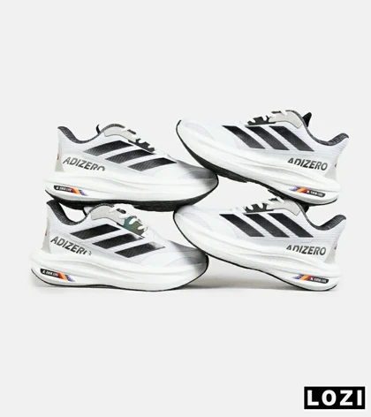 کفش کتانی مردانه و زنانه سفید مشکی Adidas Adizero مدل 7232