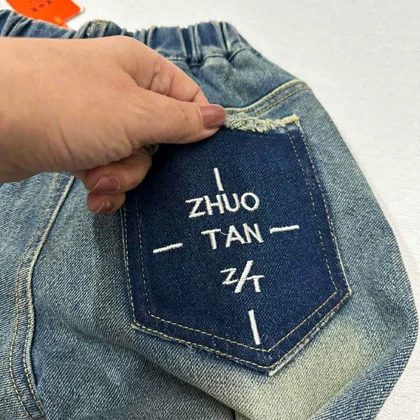 شلوار بچه گانه جین طرح مام ZHUO TAN