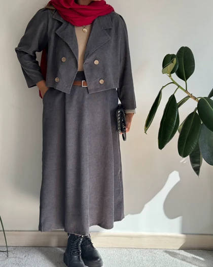 کراپ کت مخمل کبریتی