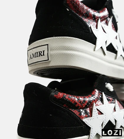 کفش اسنیکرزمشکی قرمز سفید Amiri Stars v2 مدل 7071