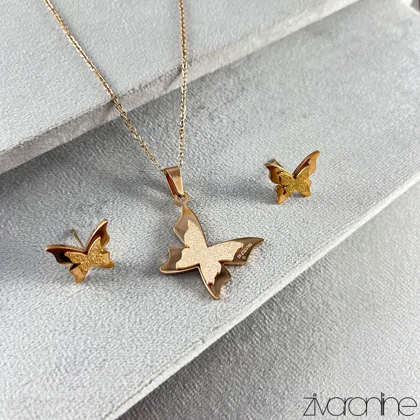 نیم ست پروانه شنی رزگلد 10191