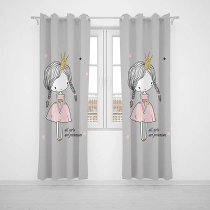 پرده پانچی اتاق کودک برند مینوریا کیدز طرح دخترانه کد p-279
