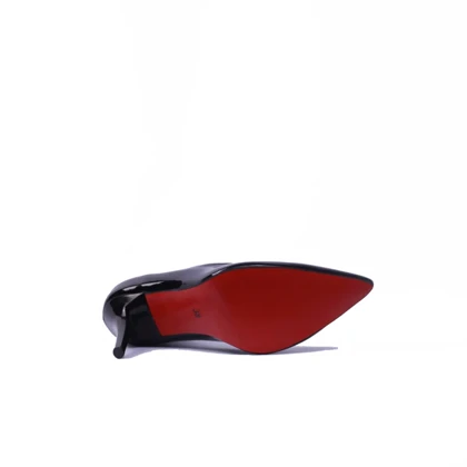 کفش پاشنه‌بلند مشکی ورنی مدل لودشکا کد 1716