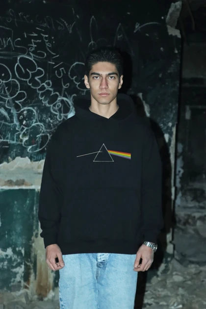هودی مشکی اسپرت طرح Pink Floyd - فواصل
