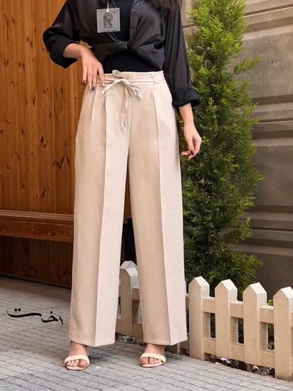 شلوار بگ پارچه ای گاباردین