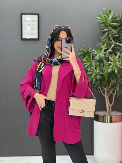 مانتو لینن آستین برش‌دار
