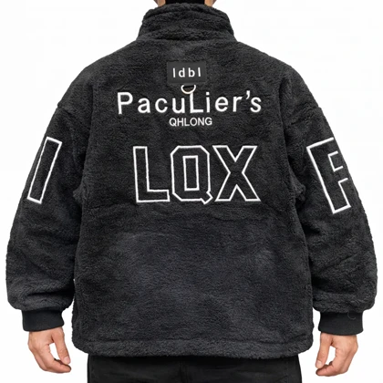 کاپشن تدی رنگ مشکی با قواره باکسی بسیار گرم و خاص کد Q7