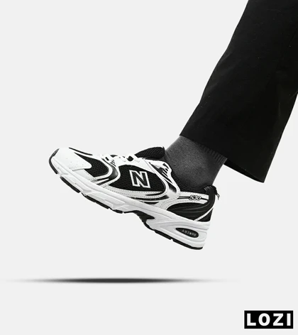 کفش کتانی بزرگ پا سفید مشکی NEW BALANCE 530 مدل 5139